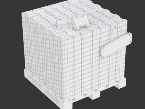 Paving Stones and Wooden Pallet 3D-Modell