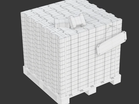 Paving Stones and Wooden Pallet 3D Model
