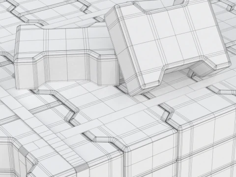 Paving Stones and Wooden Pallet 3D Model