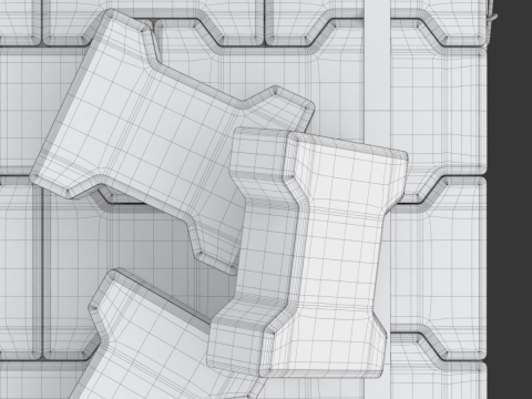 Paving Stones and Wooden Pallet 3D-Modell
