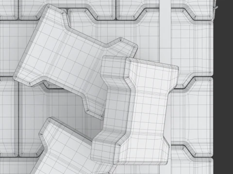 Paving Stones and Wooden Pallet 3D Model
