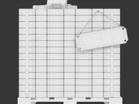 Paving Stones and Wooden Pallet 3D-Modell