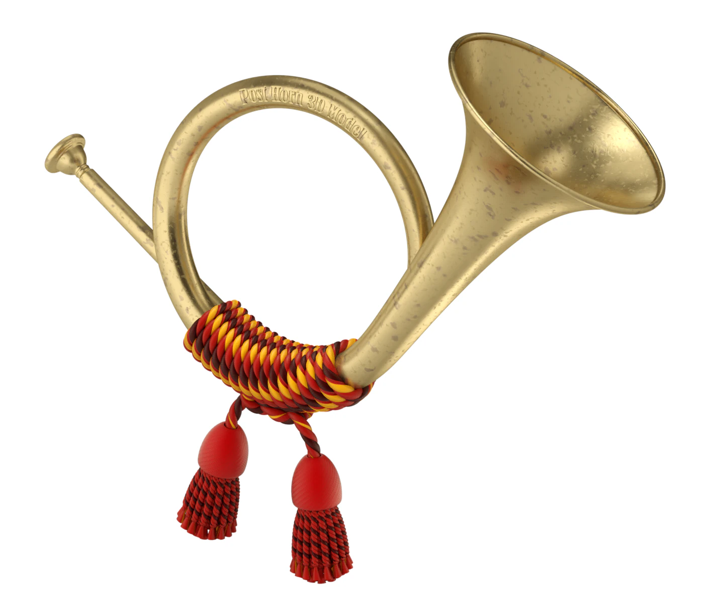 Post Horn 3D Model .c4d .max .obj .3ds .fbx .stl .blend 