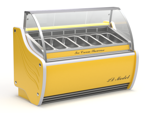 Ice Cream Showcase Fridge 3D Модель