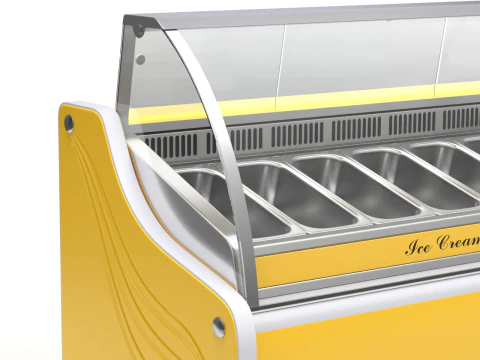Ice Cream Showcase Fridge 3D Model