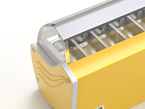 Ice Cream Showcase Fridge 3D Model