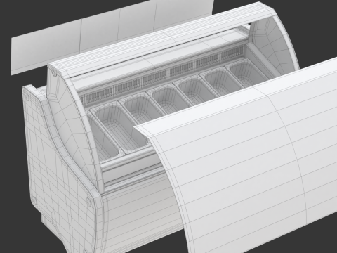 Ice Cream Showcase Fridge 3D Модель