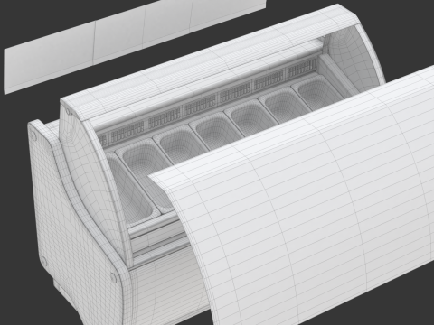 Ice Cream Showcase Fridge 3D Модель