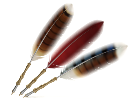 Quill Pen with Inkwell 3D Model