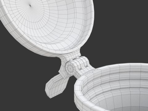 Quill Pen with Inkwell 3D Model
