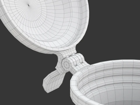 Quill Pen with Inkwell 3D Model
