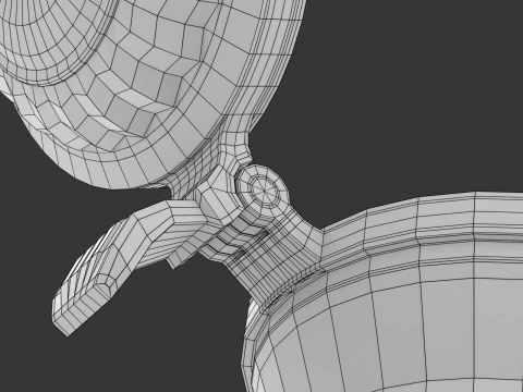 Quill Pen with Inkwell 3D Model