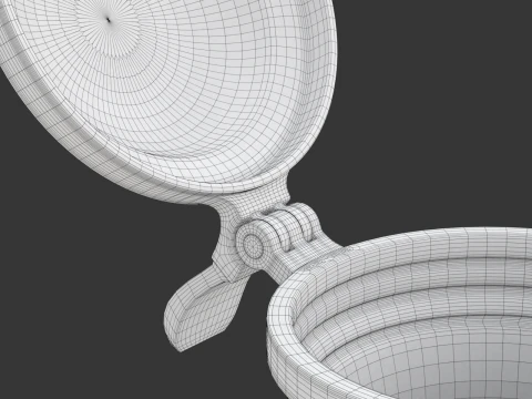 Quill Pen with Inkwell 3D Model