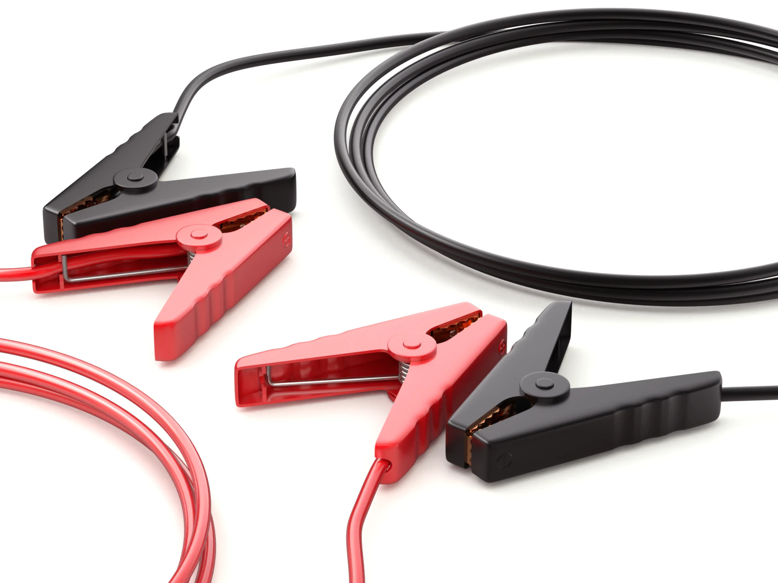 Car Jump Starter Clamps 3D Model .c4d .max .obj .3ds .fbx .stl .blend 