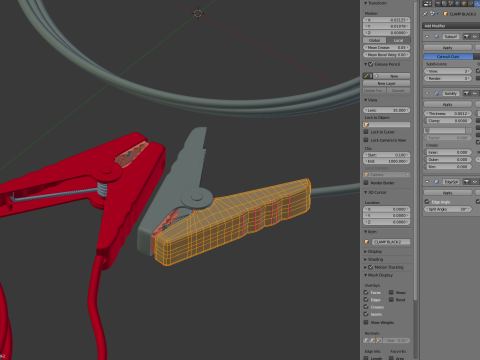 Car Jump Starter Clamps 3D Model