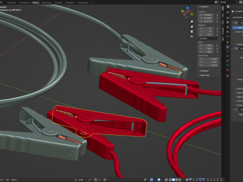 Car Jump Starter Clamps 3D Model