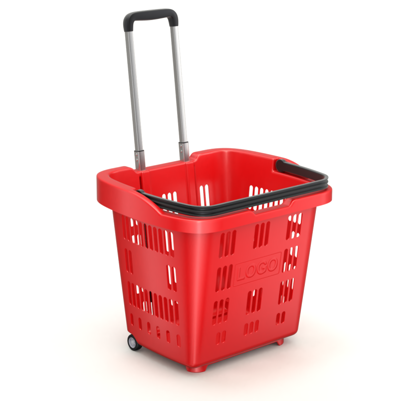 Rolling Shopping Basket Model 3D .c4d .max .obj .3ds .fbx .stl .blend 