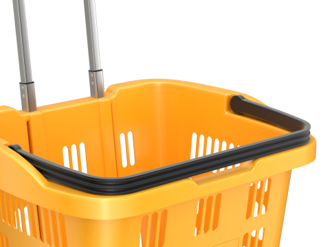 Rolling Shopping Basket Model 3D