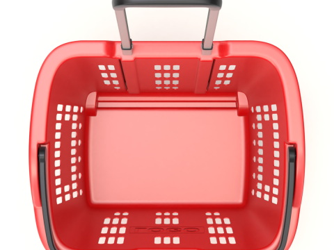 Rolling Shopping Basket Model 3D