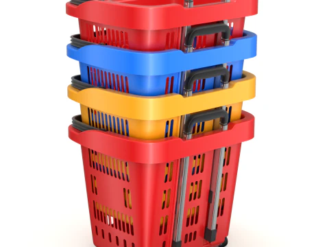 Cestino della spesa con ruote Modello 3D