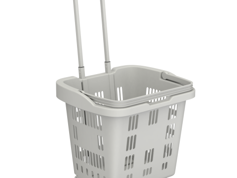 Rolling Shopping Basket Model 3D
