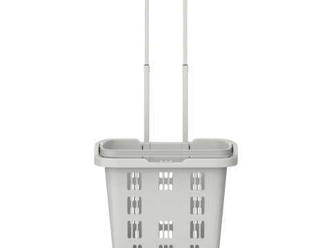 Rolling Shopping Basket Model 3D