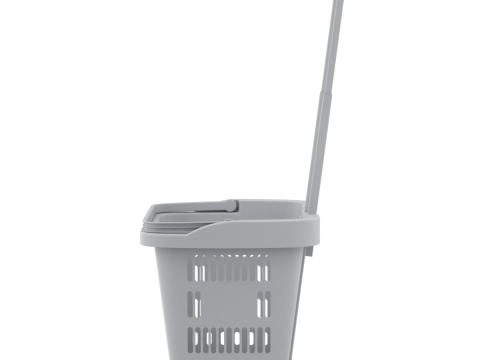 Rolling Shopping Basket Model 3D