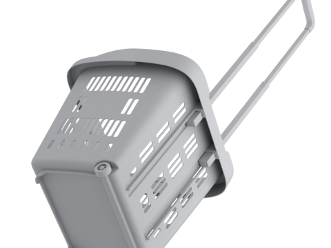 Rolling Shopping Basket Model 3D