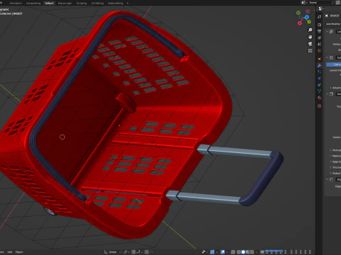 Cestino della spesa con ruote Modello 3D