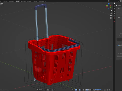 Cestino della spesa con ruote Modello 3D