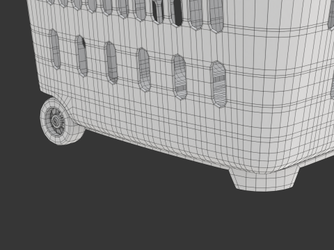 Rolling Shopping Basket Model 3D