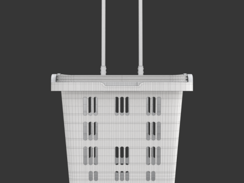 Rolling Shopping Basket Model 3D