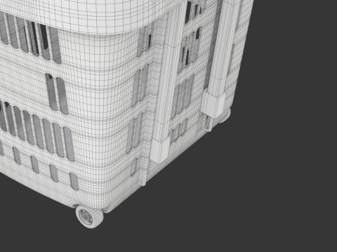 Rolling Shopping Basket Model 3D