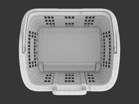 Rolling Shopping Basket Model 3D