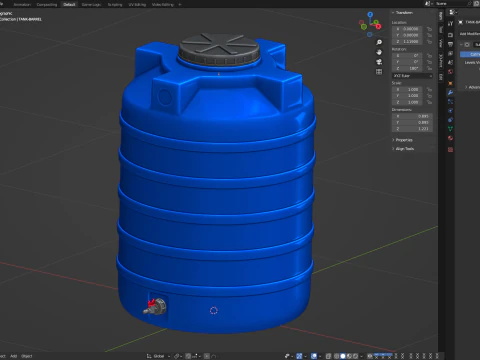 Serbatoio di stoccaggio dell'acqua in plastica Modello 3D