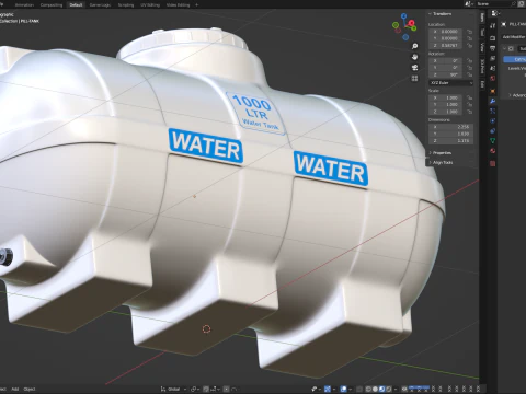 Pill Form Plastic Water Storage Tank 3D Model