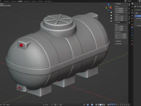 Pill Form Plastic Water Storage Tank 3D Model