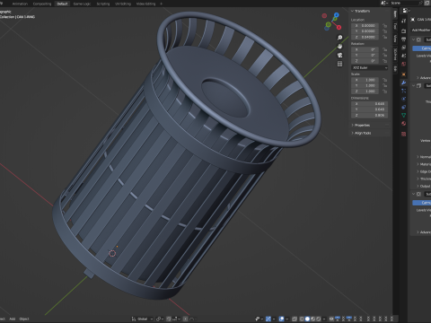 Park Trash Can 3D-Modell