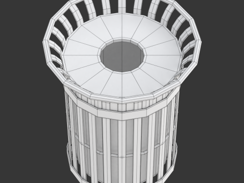 Park Trash Can 3D-Modell