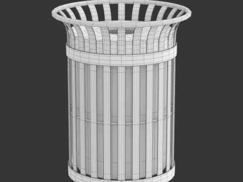 Park Trash Can 3D-Modell