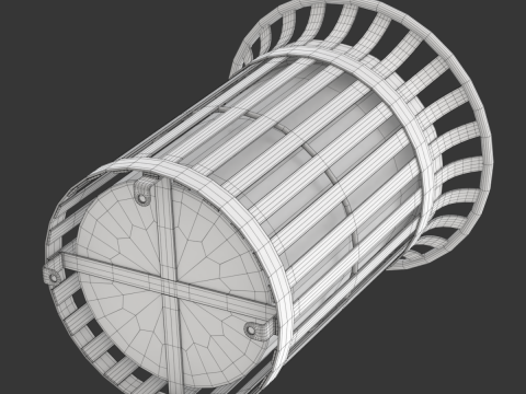 Park Trash Can 3D-Modell