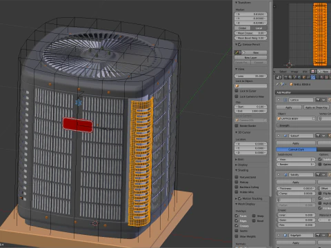 Unidade de aquecimento e AC Modelo 3D