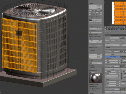 Unidade de aquecimento e AC Modelo 3D