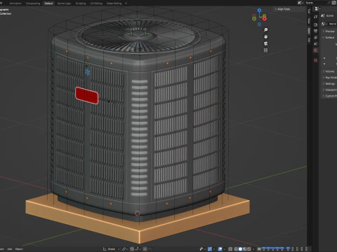 Unidade de aquecimento e AC Modelo 3D