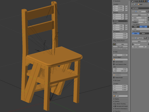 Step Stool Chair 3Dモデル