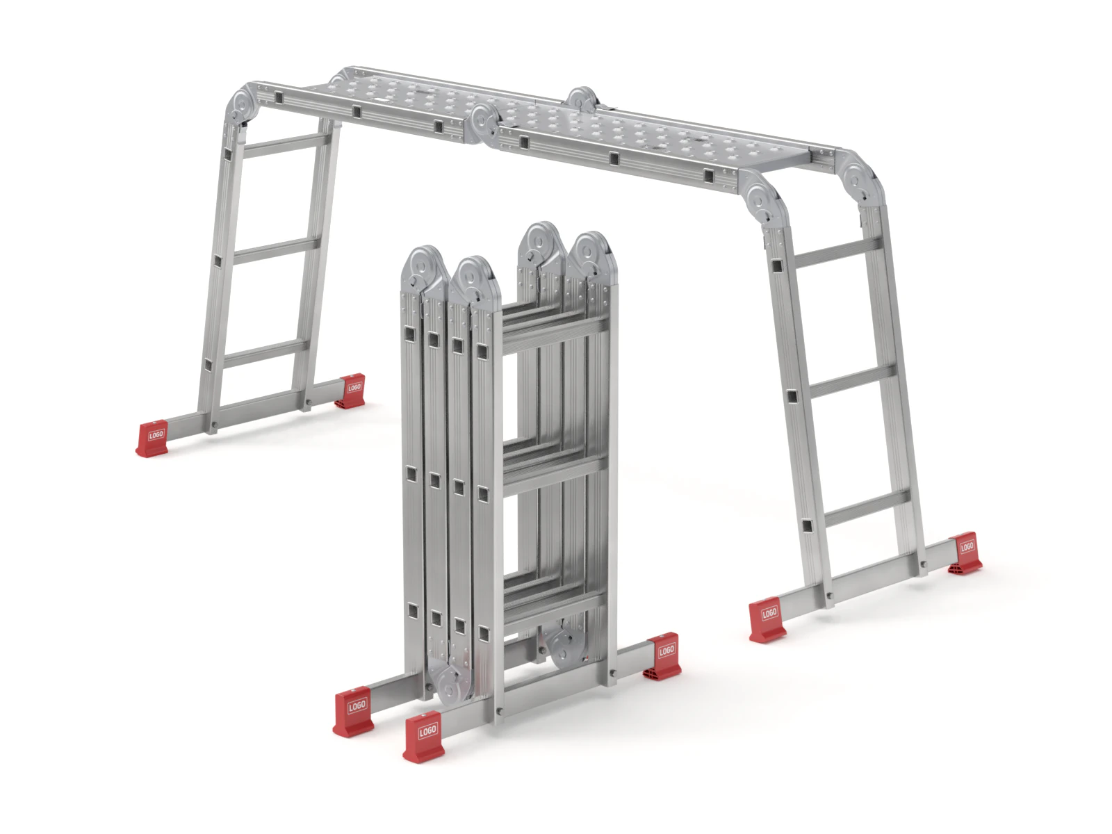 Multifunction Aluminium Ladder 3D Model .c4d .max .obj .3ds .fbx .stl .blend