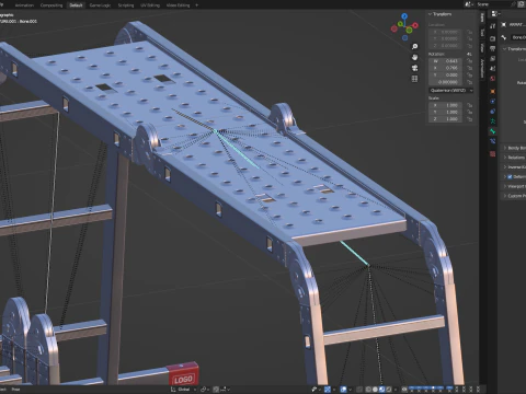 Multifunction Aluminium Ladder 3D Model