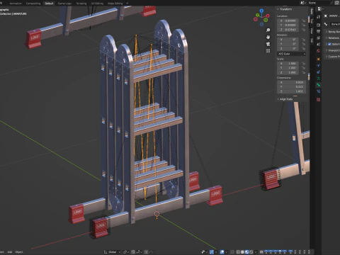 Multifunction Aluminium Ladder 3D Model