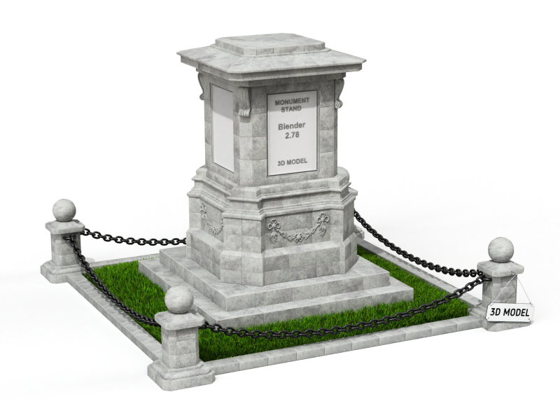Monument Stand 3D Model .c4d .max .obj .3ds .fbx .stl .blend 