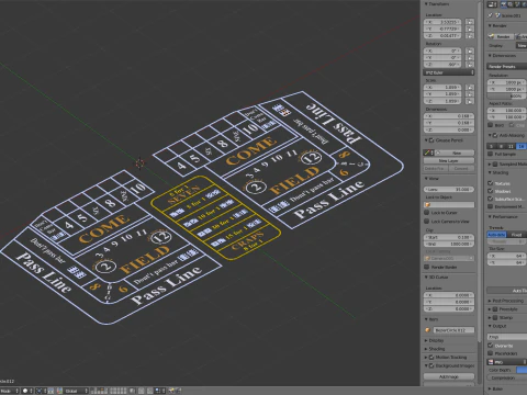 Tableau de craps Modèle 3D